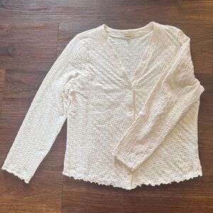 Madewell Cream Checkerboard Cardigan